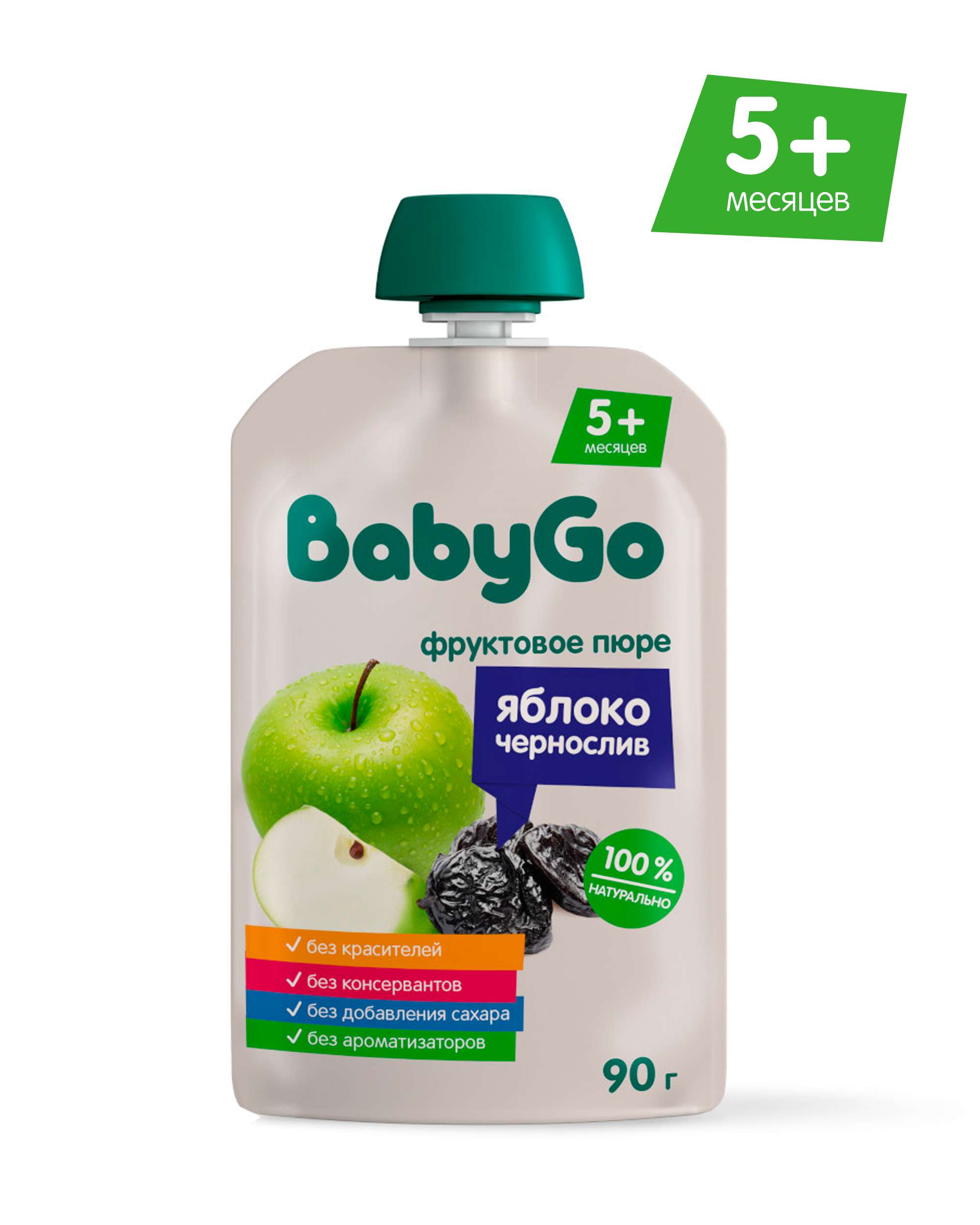 Изображение товара Пюре BabyGo яблоко-чернослив с 5 мес 90 г