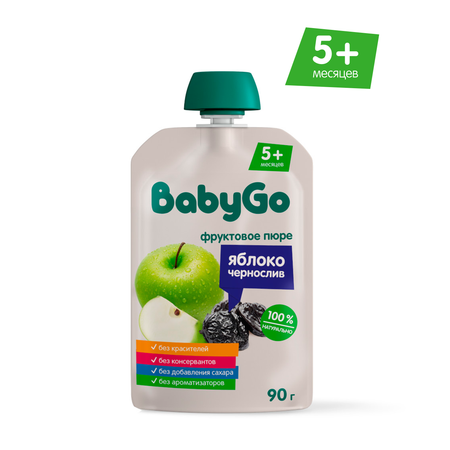 Пюре BabyGo яблоко-чернослив с 5 мес 90 г