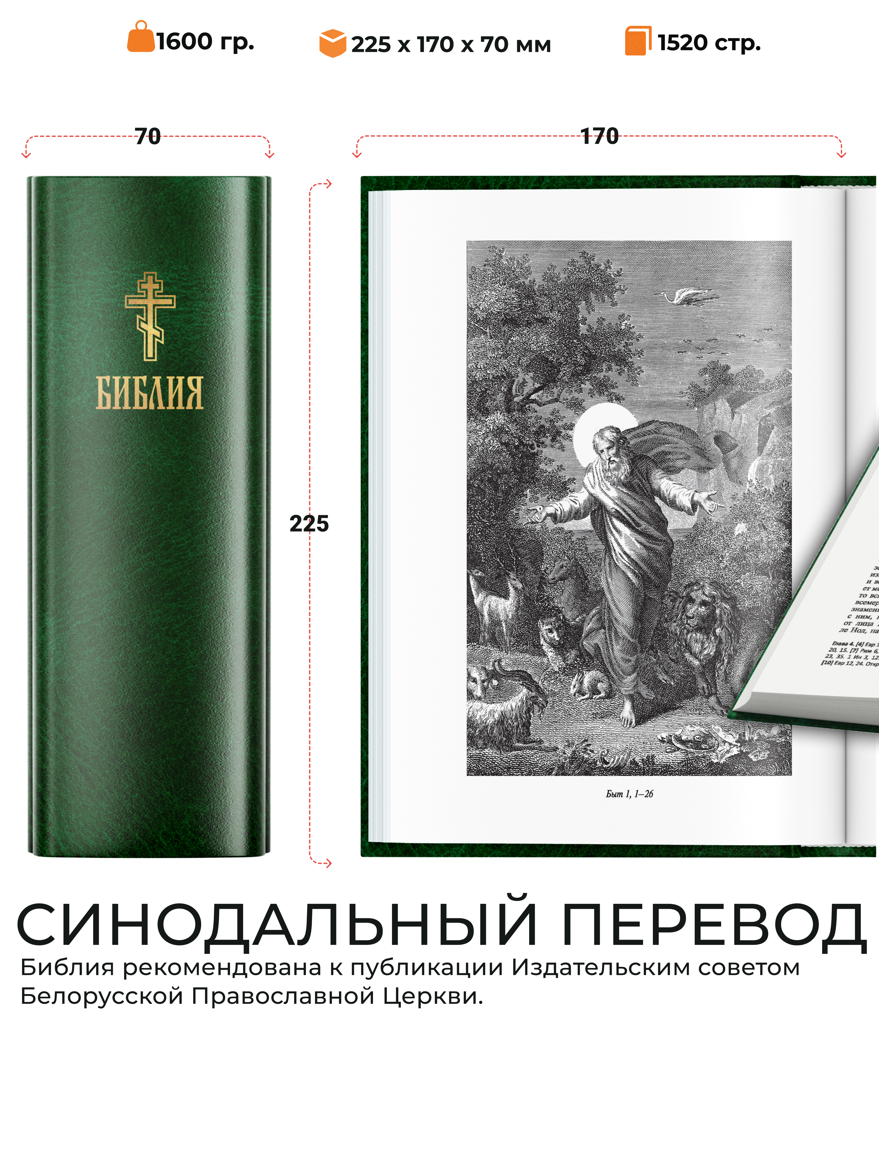 Книга Харвест Книга православная Библия Новый и Ветхий завет Священного Писания зеленая - фото 2