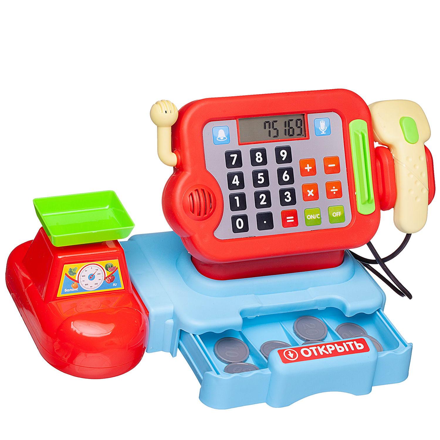 Игровой набор Abtoys продукты, прилавок, касса, тележки и корзинки - фото 4