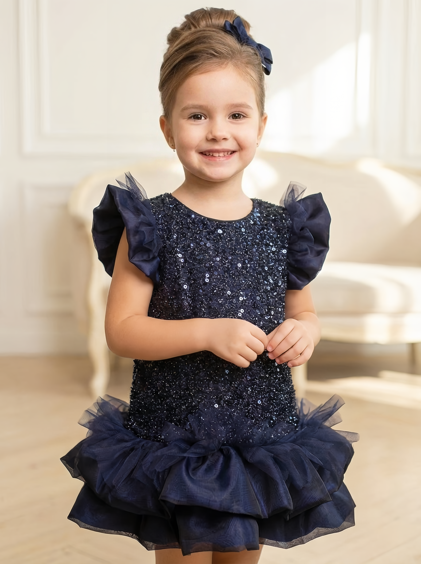 Платье Minilik Платье.Снежинка.Синий - фото 1