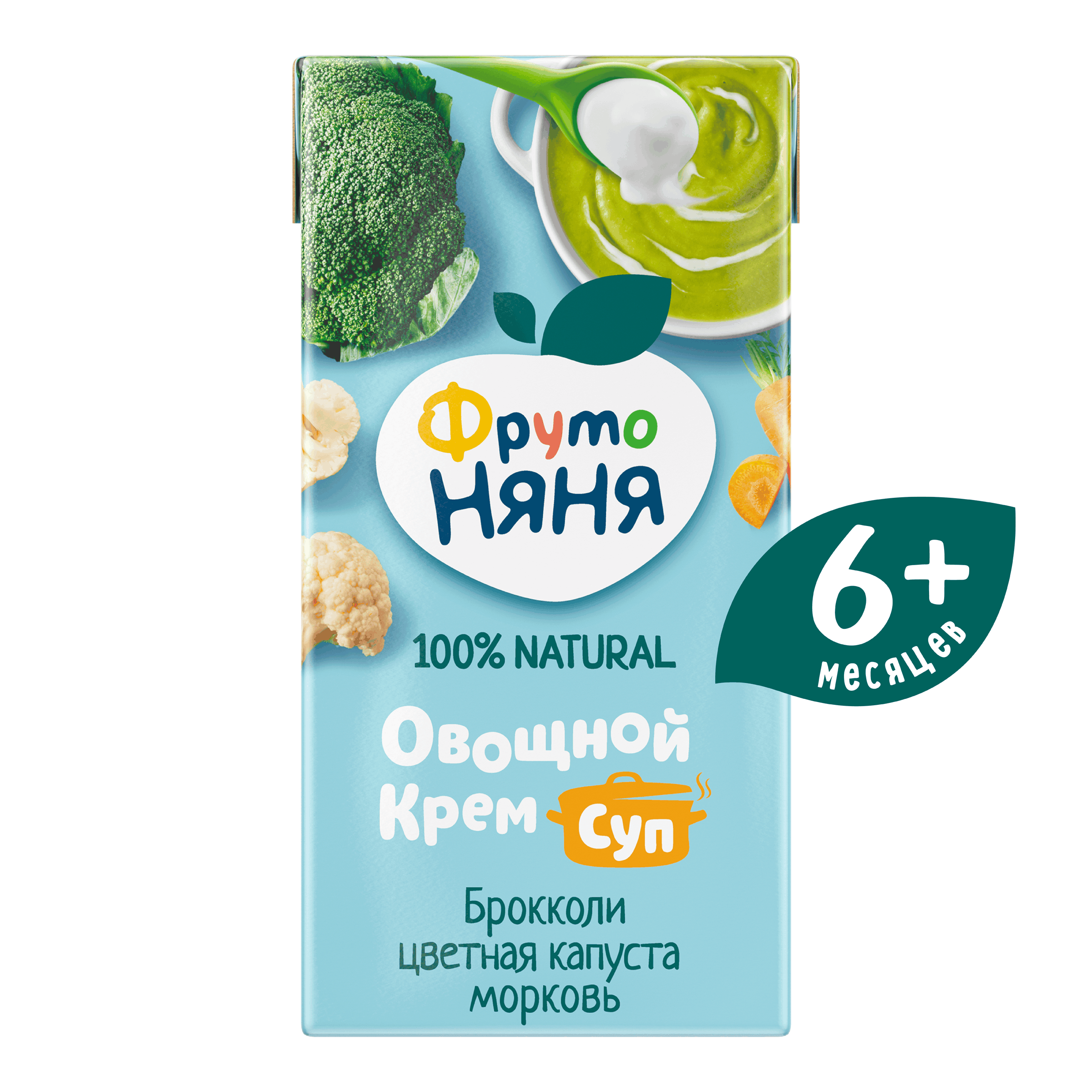 Готовый обед ФрутоНяня Суп-пюре брокколи-цветная капуста с 6 мес 200 г - фото 1