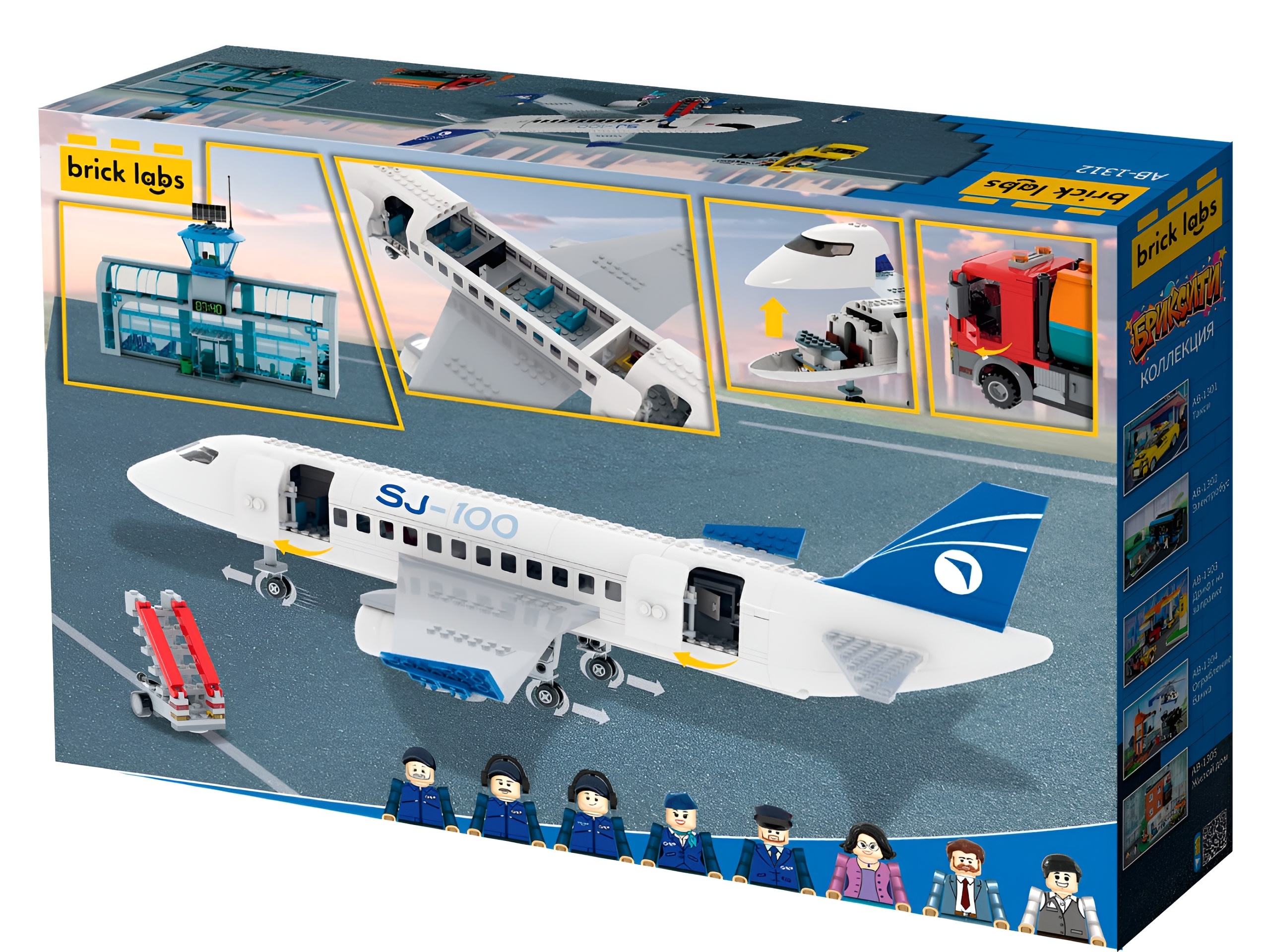 Конструктор brick labs Самолет SJ-100 в аэропорту из мини-блоков 939 дет. - фото 6