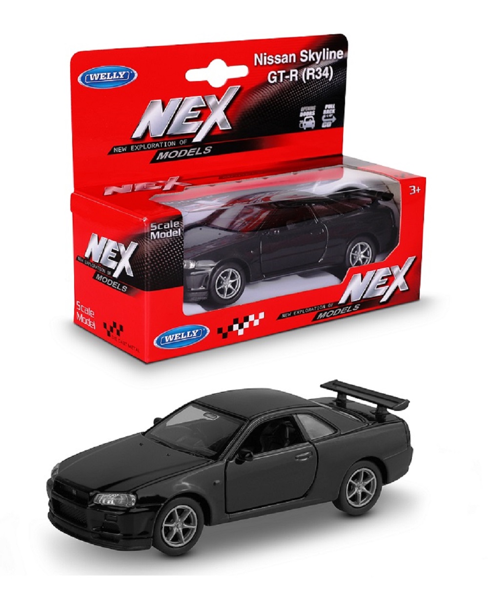 Автомобиль Welly Nissan Nissan Skyline GT-R R34 1:38 43798W-B - фото 1