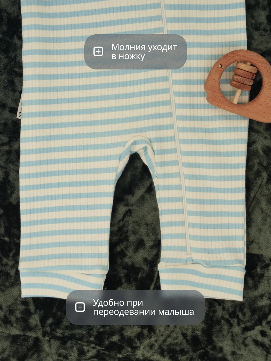 Комбинезон 3 шт Супер Пупс нбр/3пр/кмбнмол/голубыерыбки - фото 10