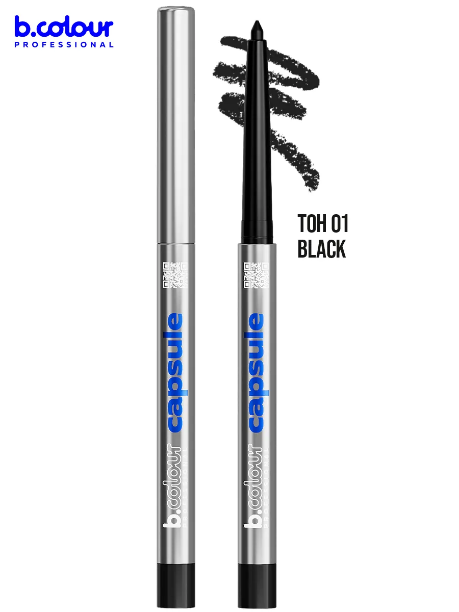 Косметические карандаши B.COLOUR PROFESSIONAL черный водостойкий каял CAPSULE 01 Black - фото 2