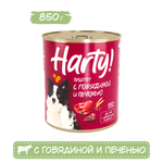 Корм для собак Harty 850г паштет с говядиной и печенью полнорационный