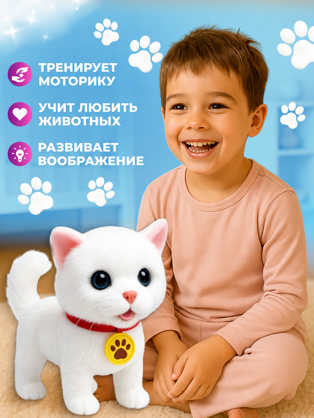 Мягкая игрушка FAVORITSTAR DESIGN Умный кот - фото 9