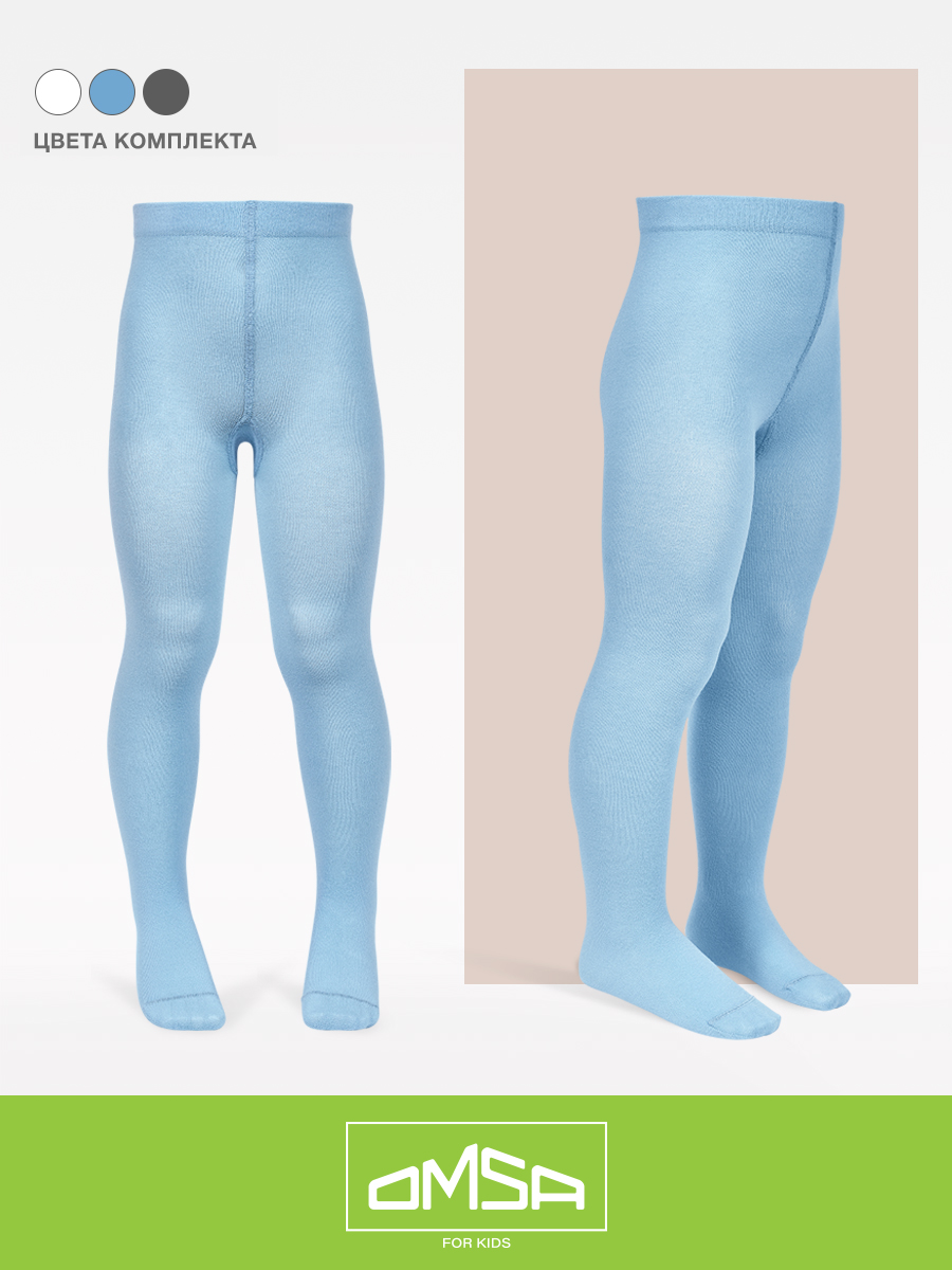 Колготки 3 пары Omsa Collant 11С02-1 Bianco/Grigio Melange/Blu Сhiaro.кмп.3 - фото 4