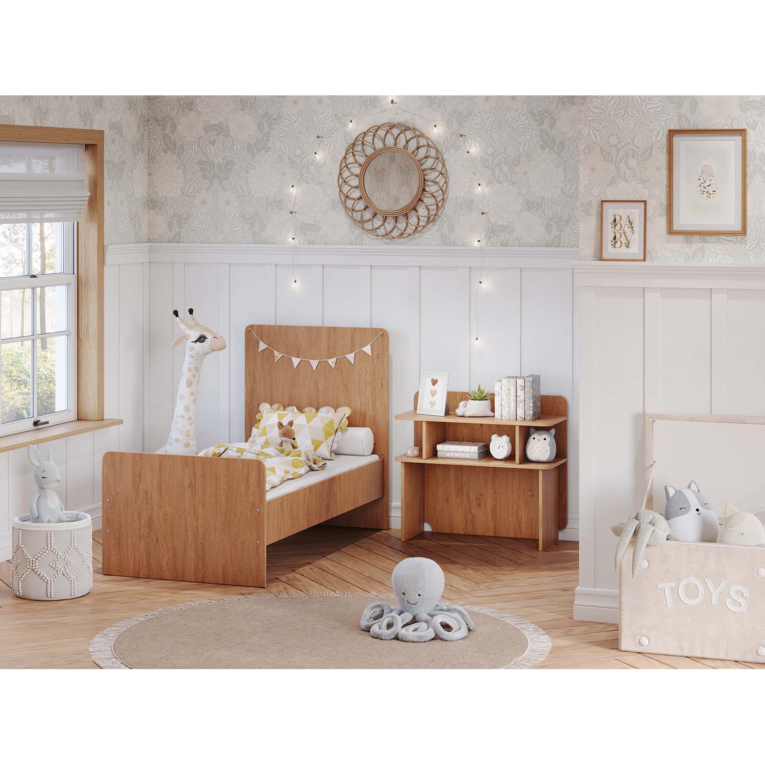 Детская кроватка Polini kids Ameli прямоугольная, без маятника (белый, дуб сонома) - фото 31