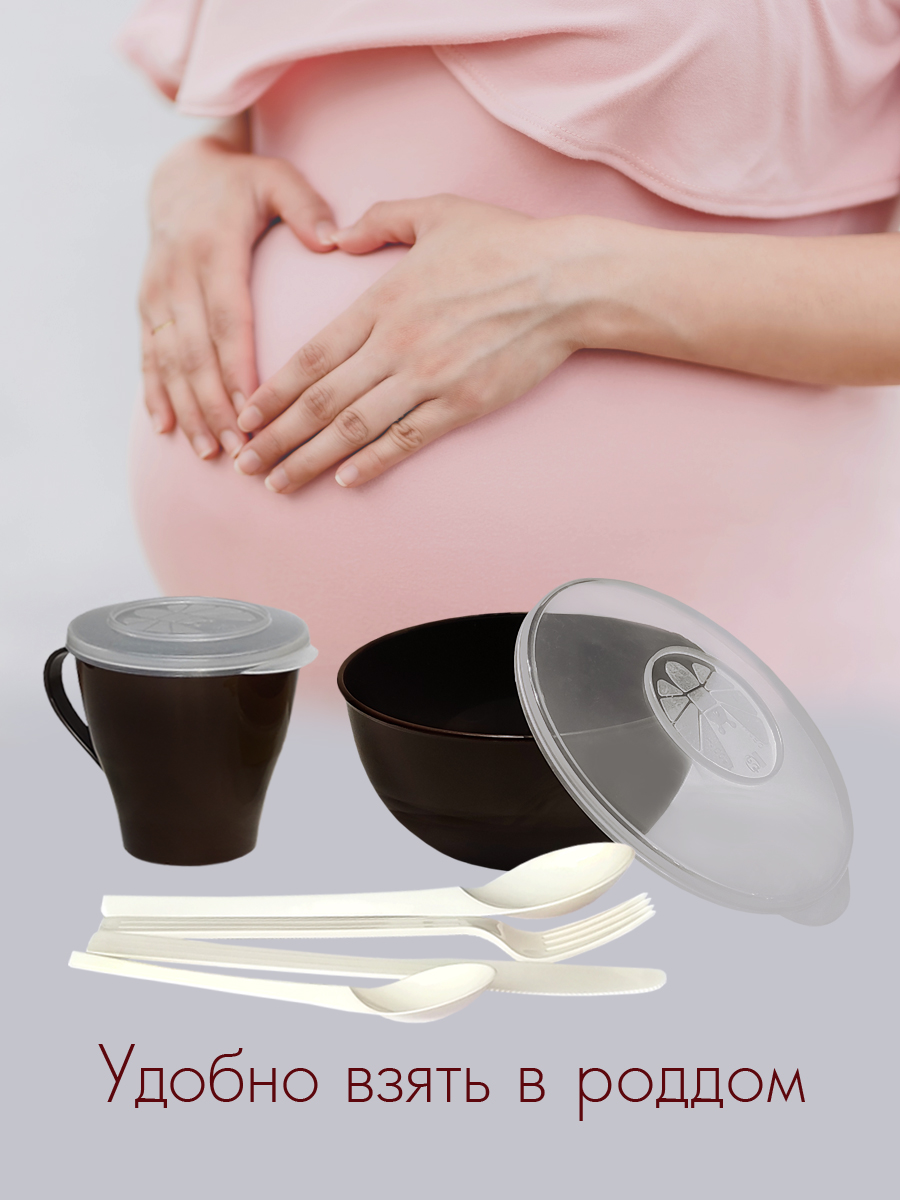 Набор посуды Solaris на 1 персону «Походный» шоколадный - фото 8