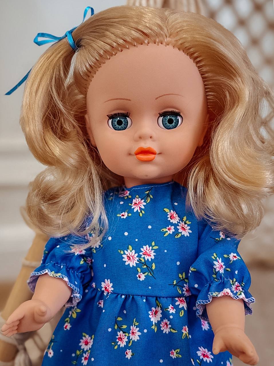 Кукла классическая СТРАНА КУКОЛ большая говорящая в платье высота 40 см 23-06.3 - фото 12