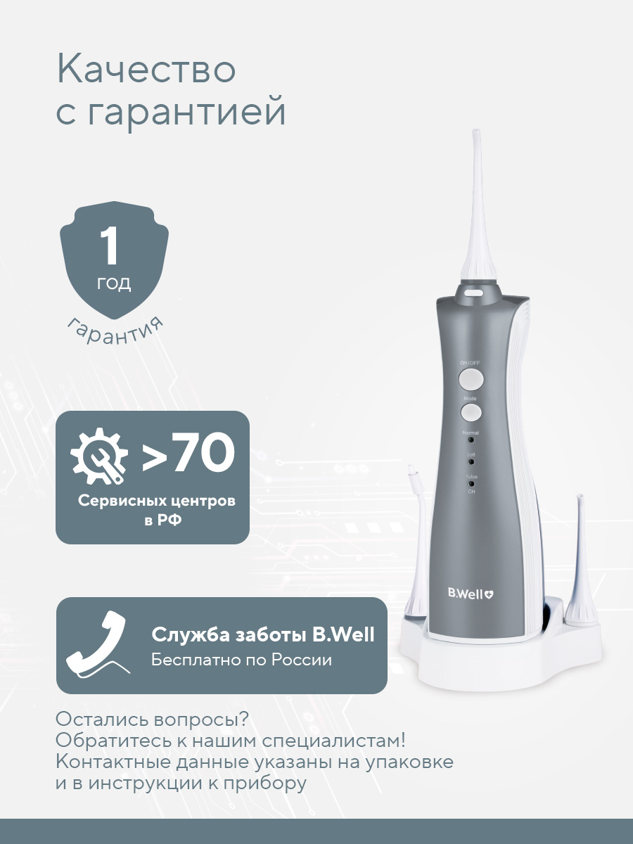 Ирригатор B.Well импульсный 3 реж. - фото 4