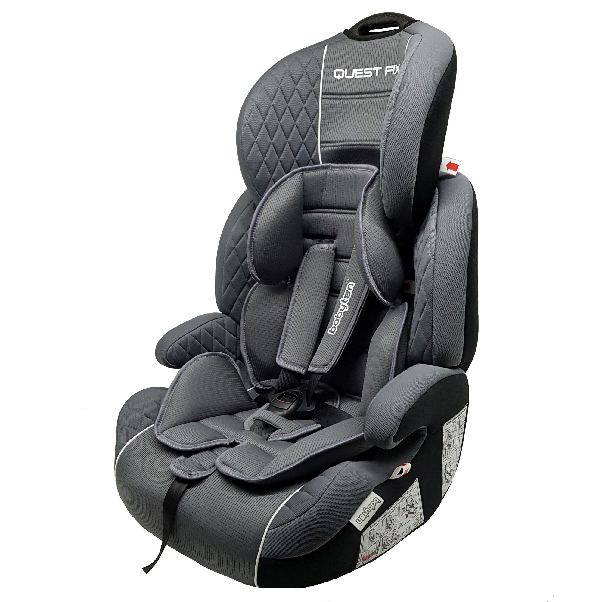 Автокресло Babyton Quest Fix Isofix 1/2/3 (9-36 кг) серый - фото 1
