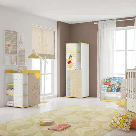 Комод Polini kids Disney baby Медвежонок Винни и его друзья с дверью Белый-Макиато