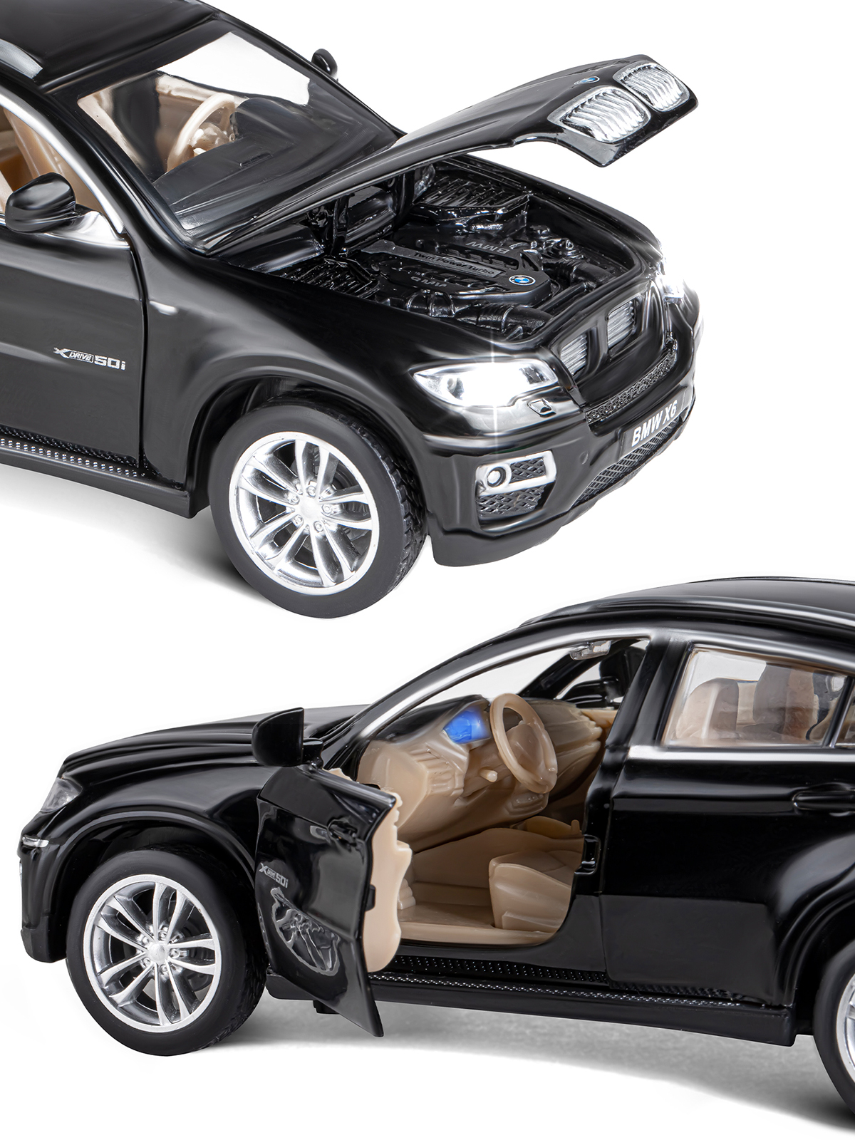 Внедорожник АВТОпанорама BMW X6 1:32 JB1251157 - фото 9