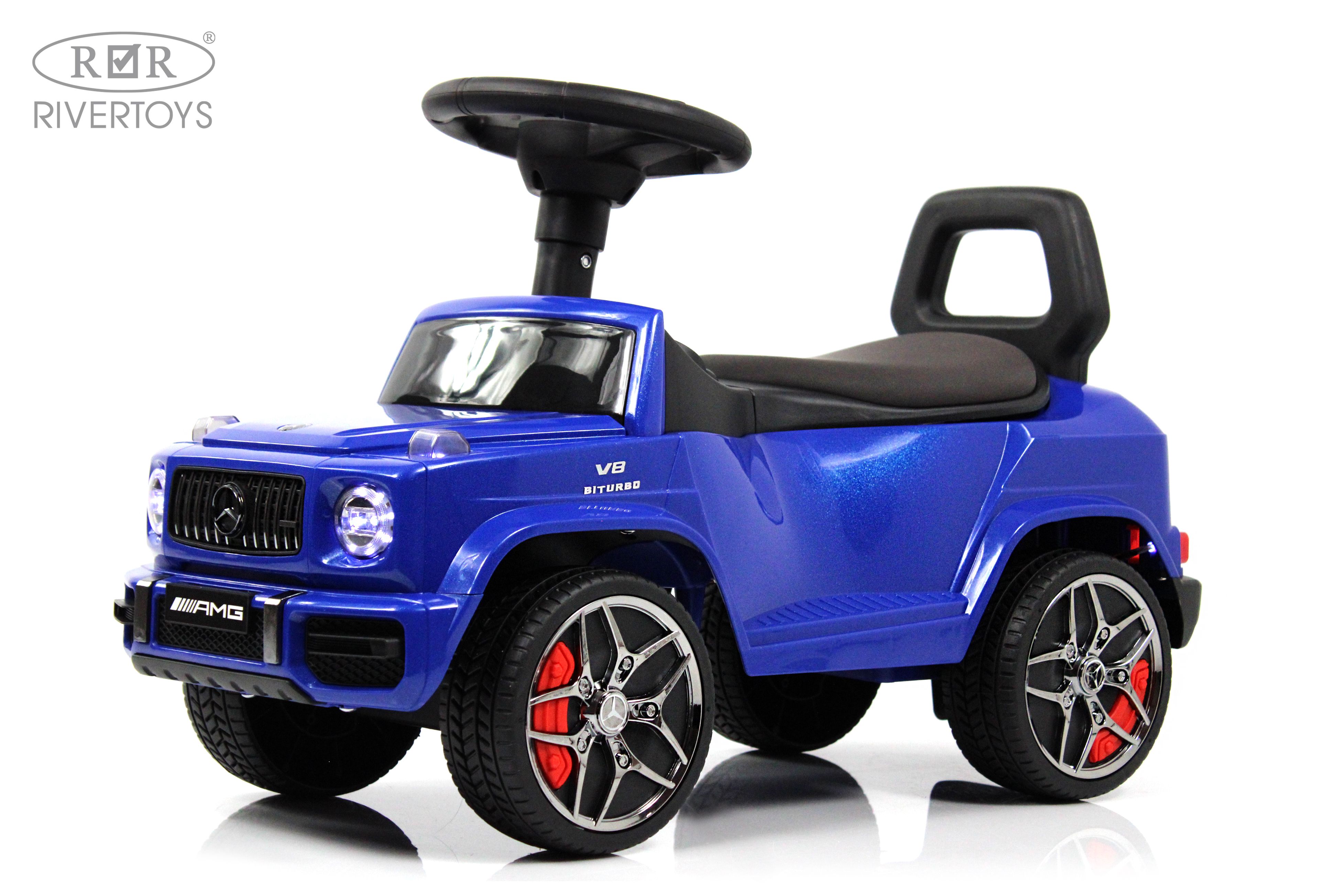 Каталка RIVERTOYS Mercedes-Benz G63 Blue Diamond синий - фото 11