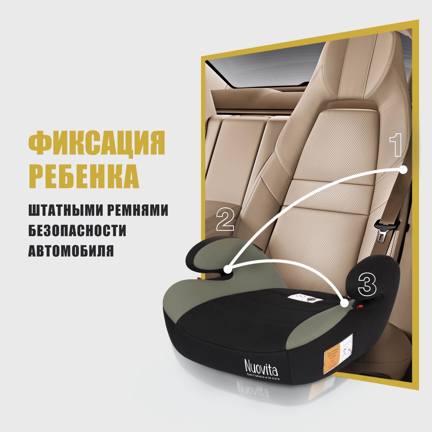 Автокресло Nuovita Maczione NB-1 3 (22-36 кг) зеленый - фото 4