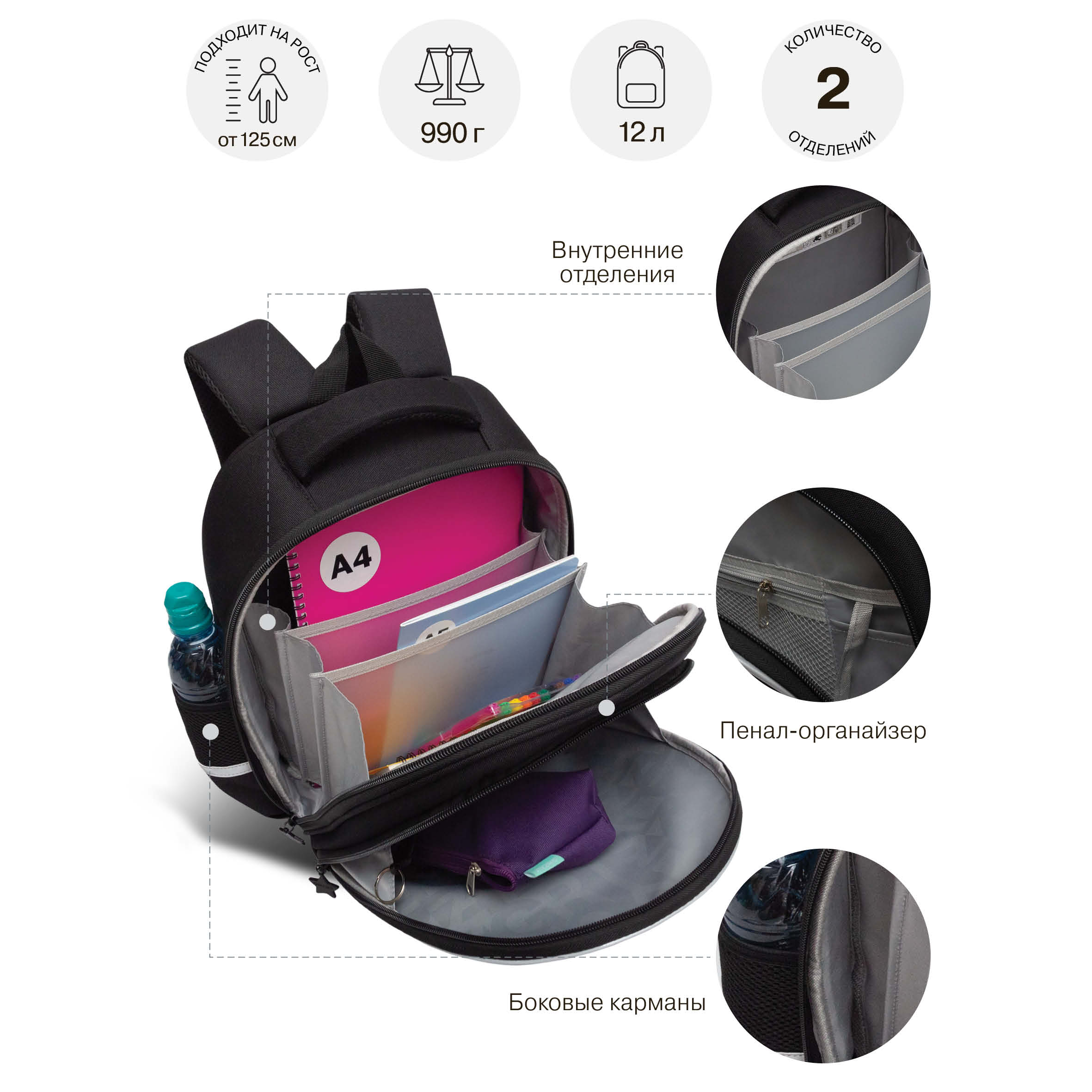 Ранец Grizzly для девочки - фото 9