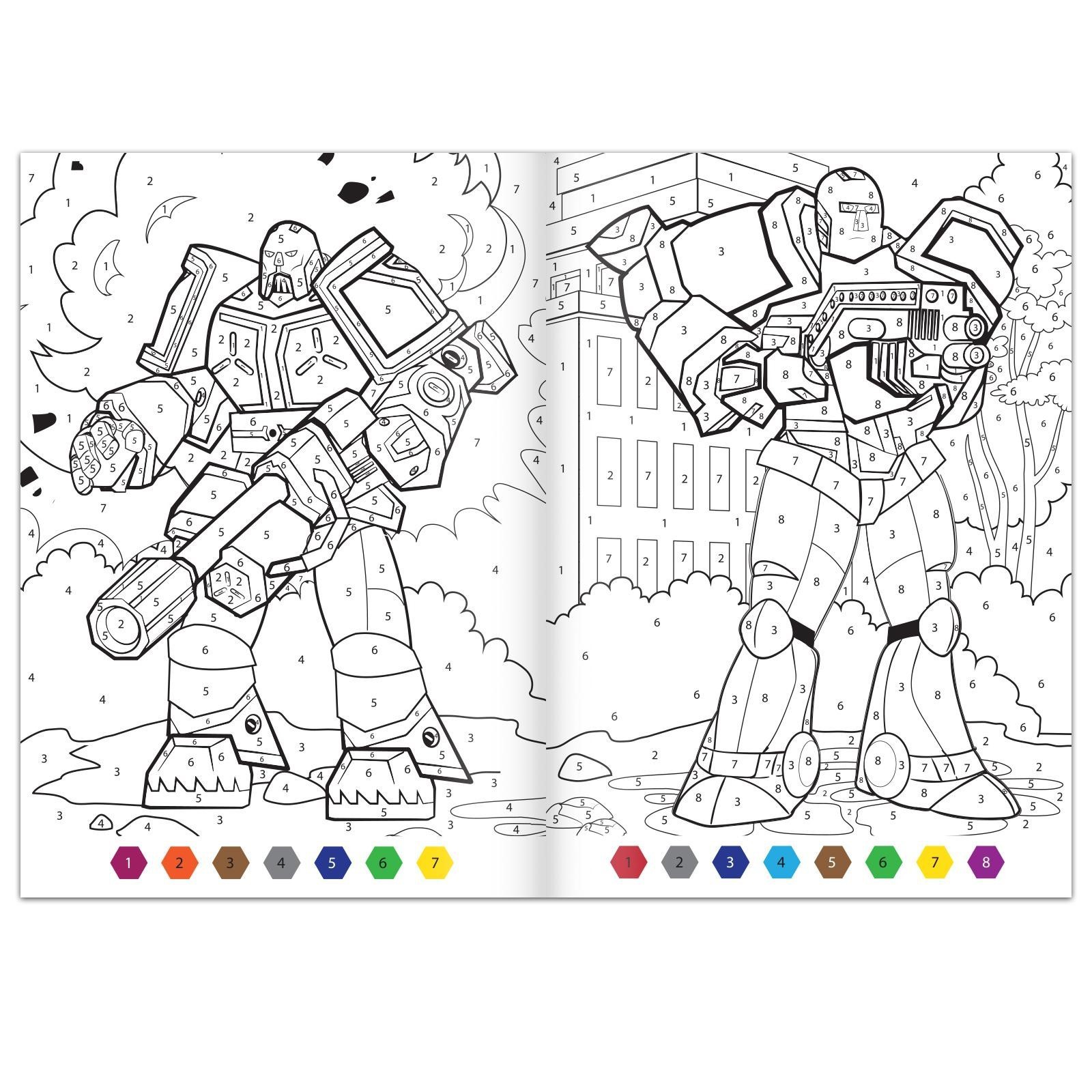 Набор раскрасок Буква-ленд по номерам для мальчиков 4 шт по 16 стр - фото 2