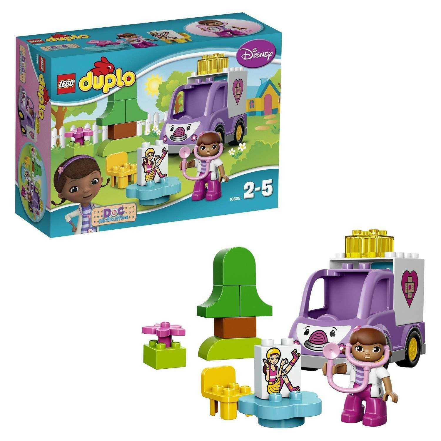 Конструктор LEGO DUPLO Скорая помощь Доктора Плюшевой блочный - фото 1