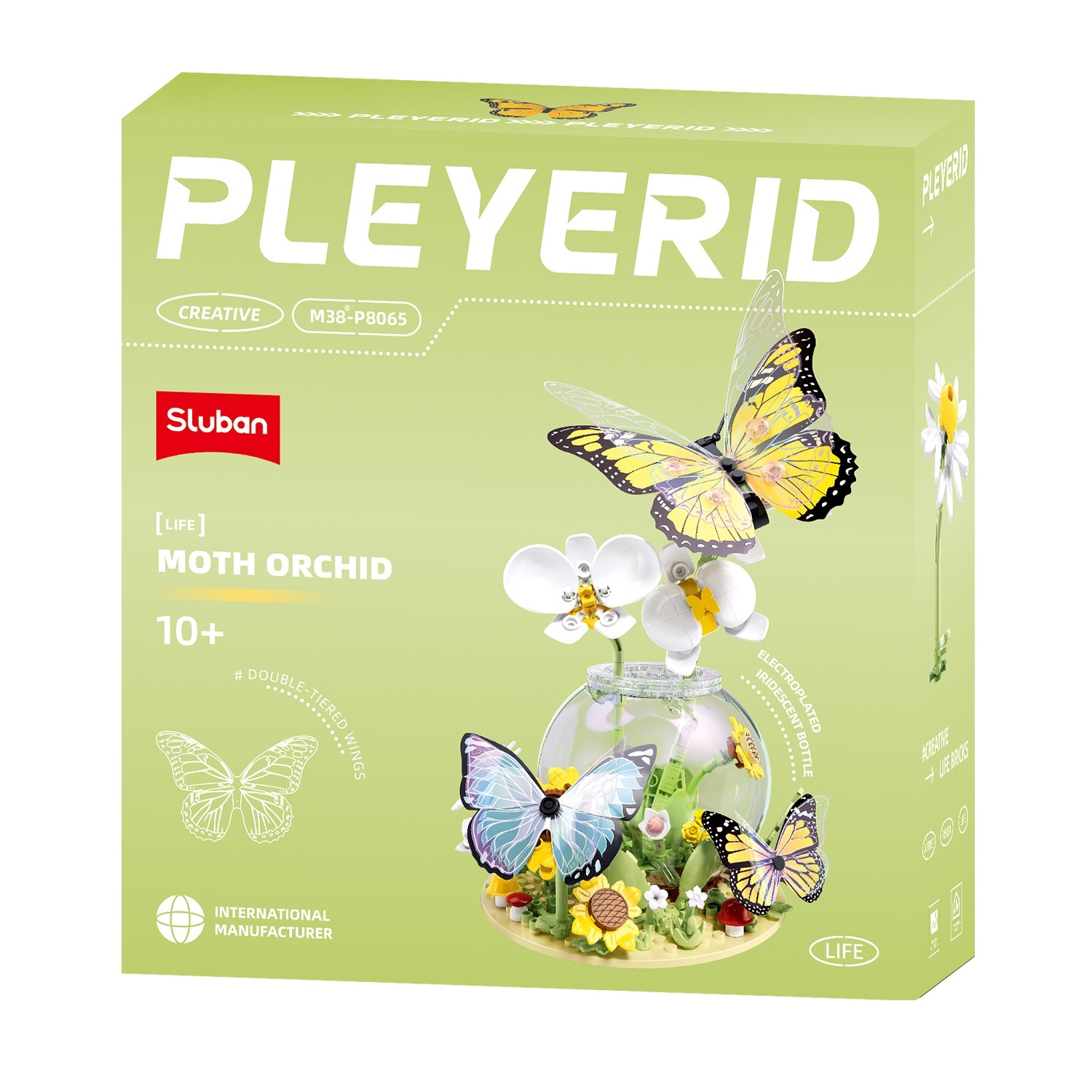 Конструктор SLUBAN Цветы в вазе с бабочками 323 дет. - фото 3