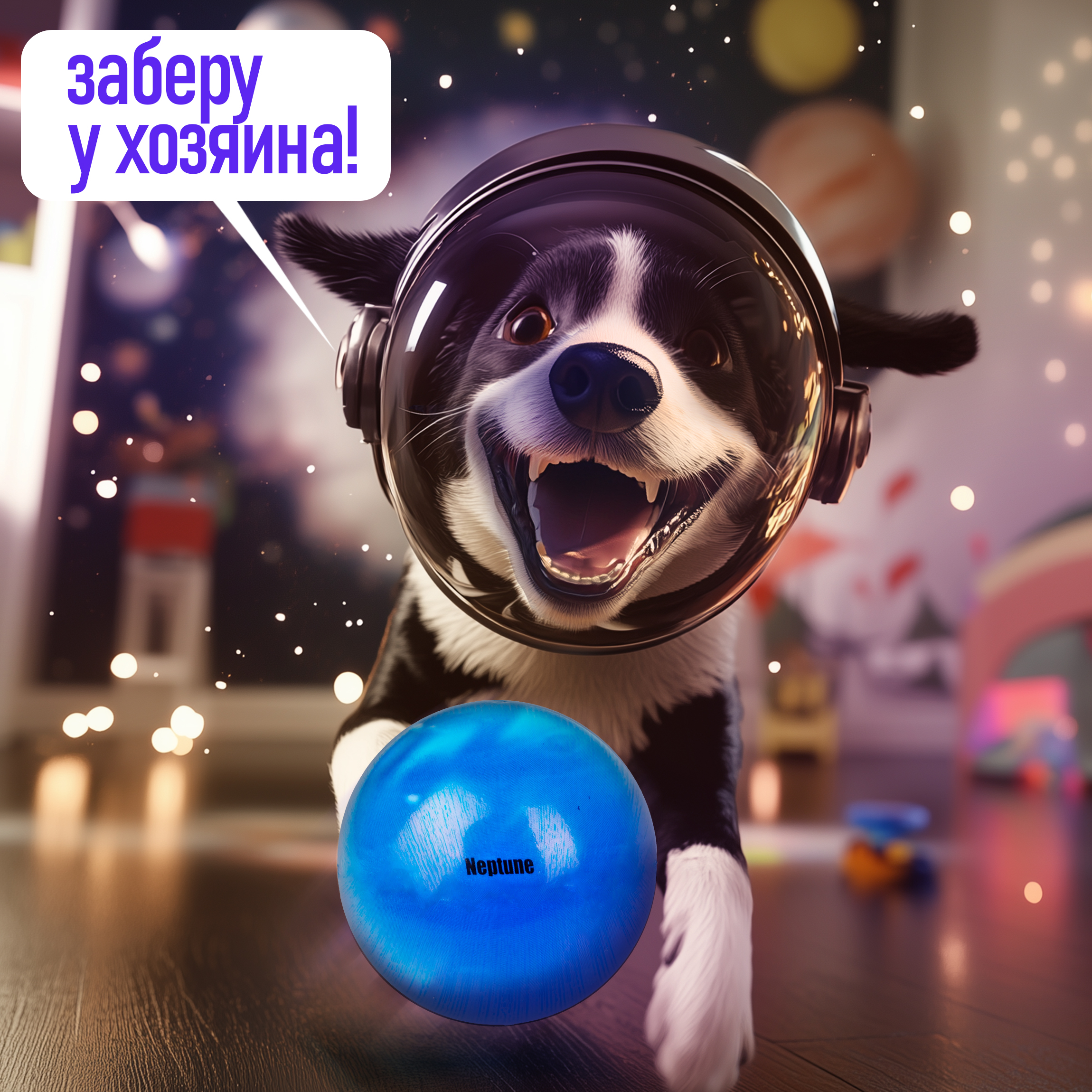 Мяч детский moon ball Крутой Замес 1TOY Нептун попрыгунчик лунный галактический мон бол - фото 6