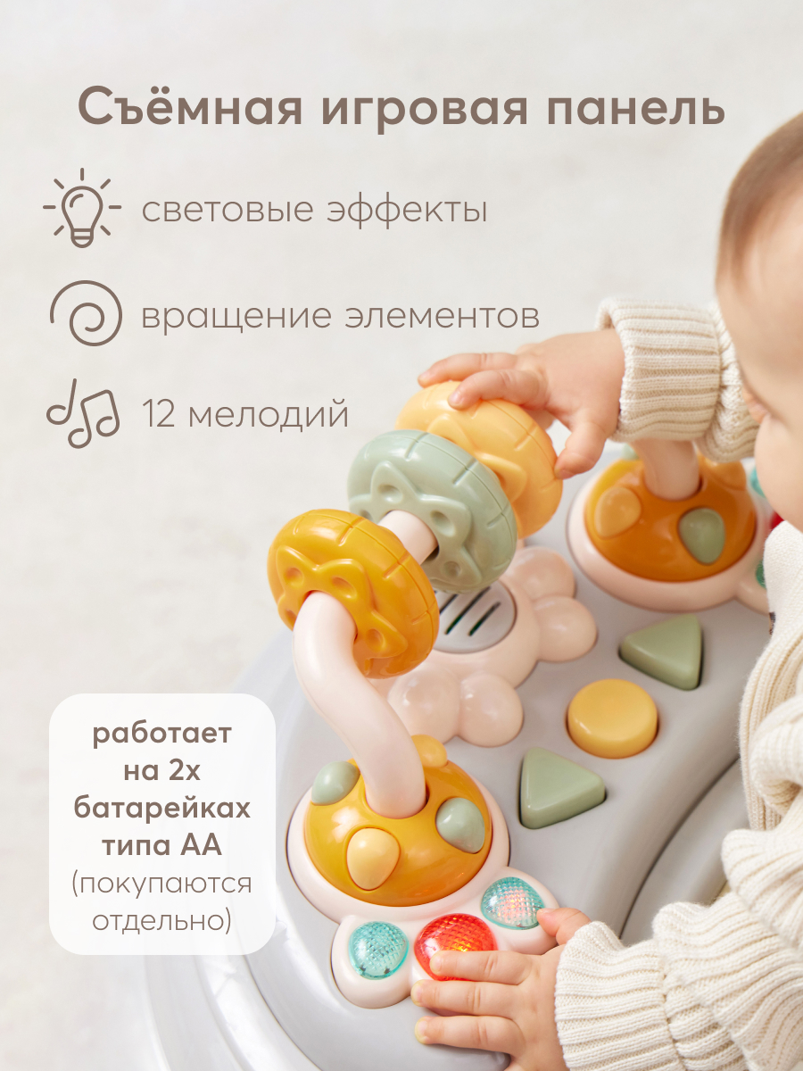 Ходунки Happy Baby Smiley серый - фото 3