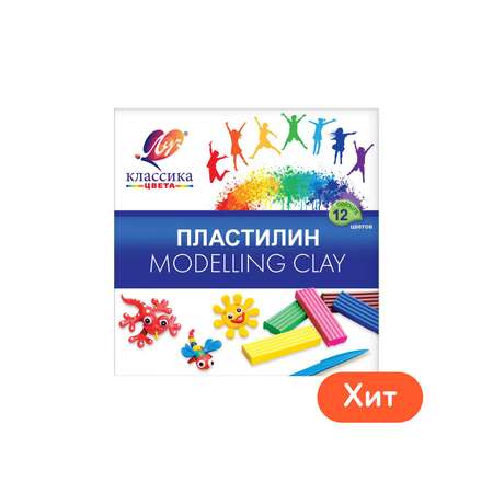 Пластилин Луч 12 цв.