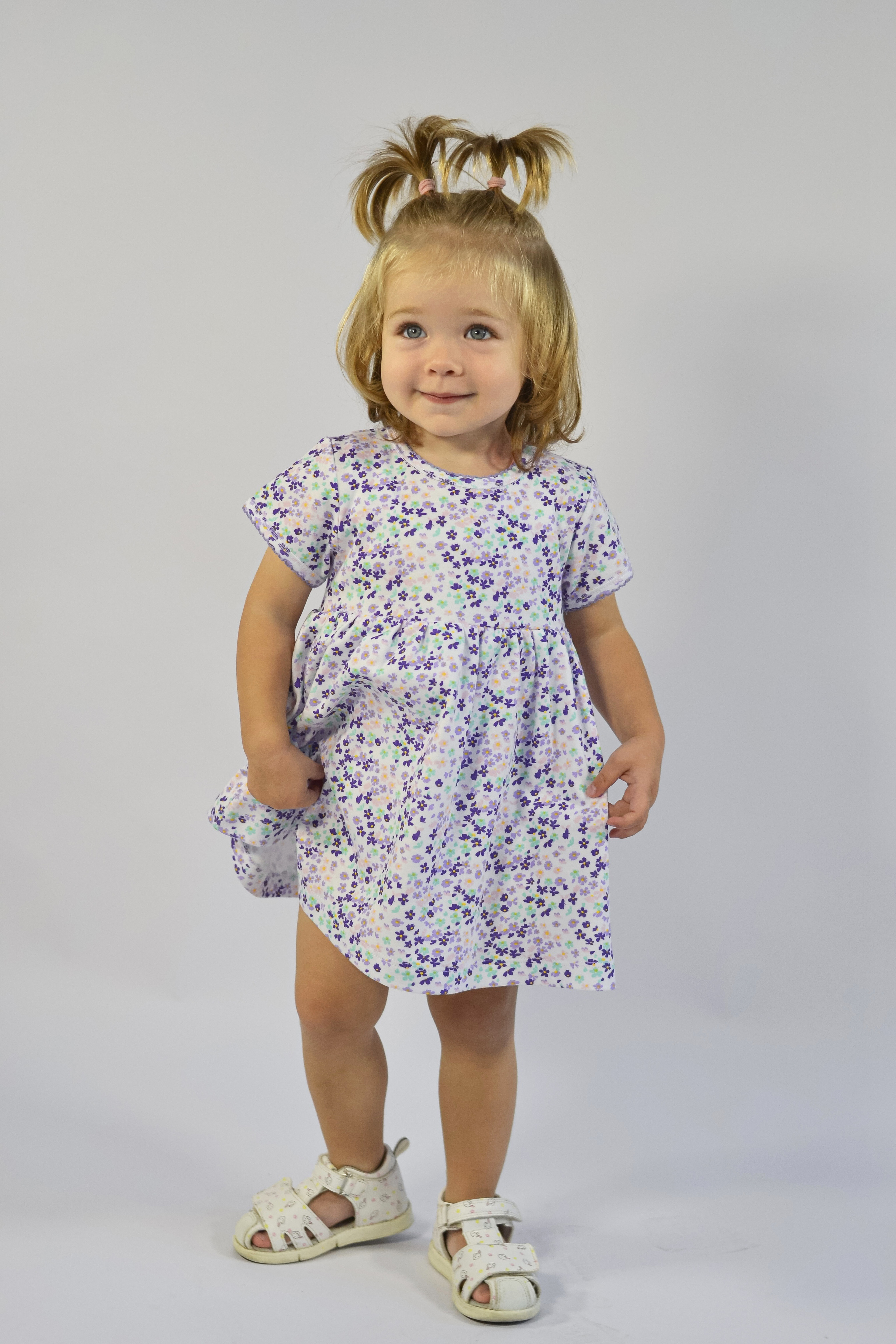 Боди-платье с повязкой на голову Шустрая пчелка 701002Кроше/Цветочки - фото 3