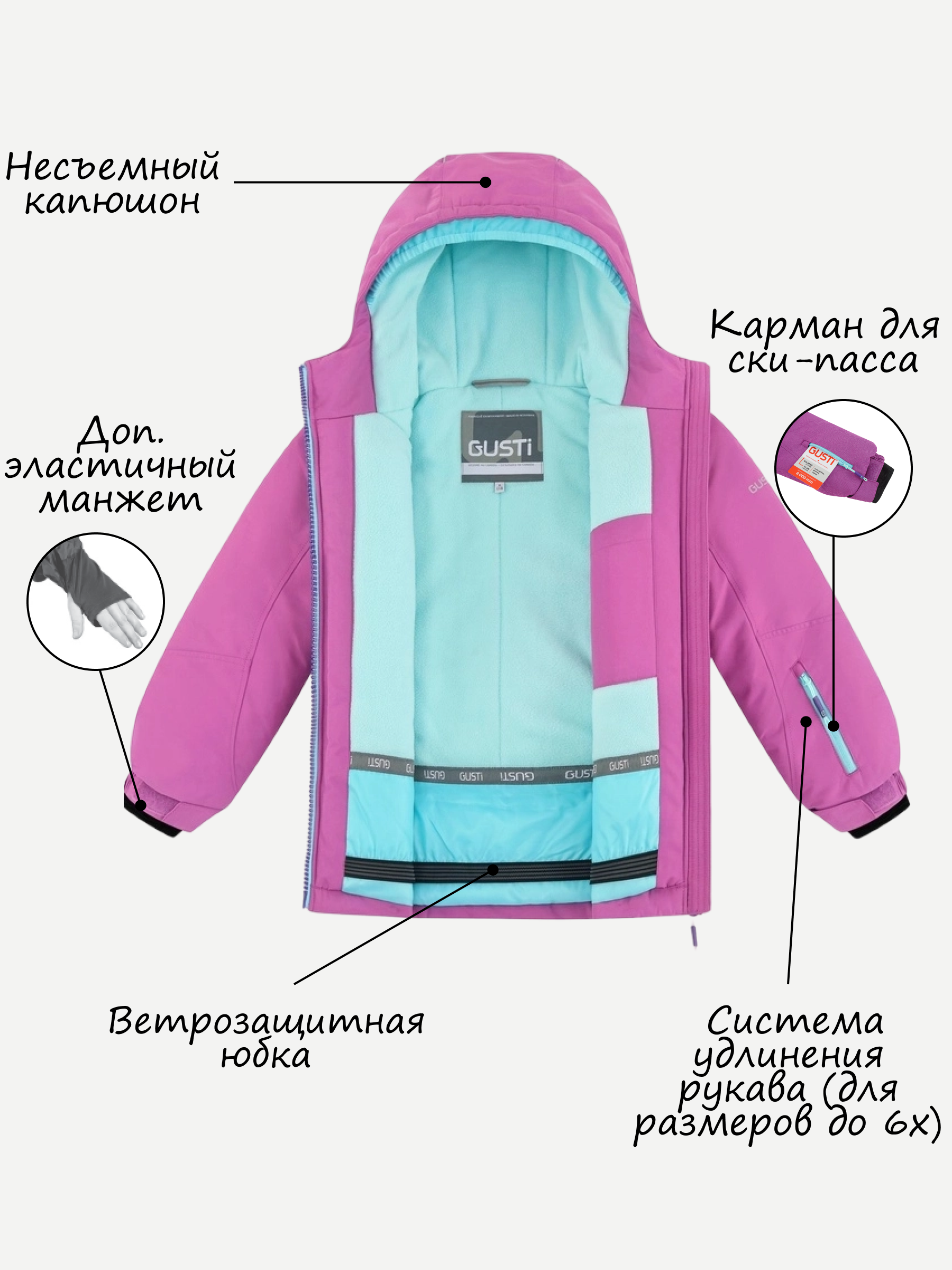 Куртка и полукомбинезон GUSTI GW4GS509-ORCHID - фото 4