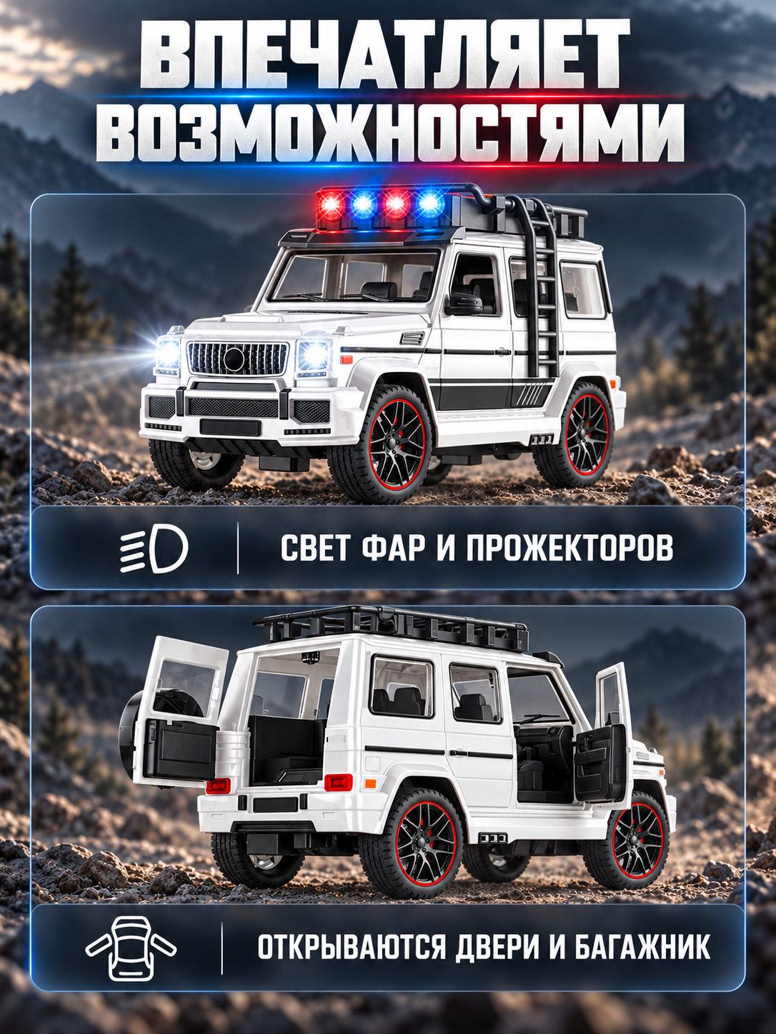 Внедорожник РУ AUTODRIVE Джип белый - фото 2
