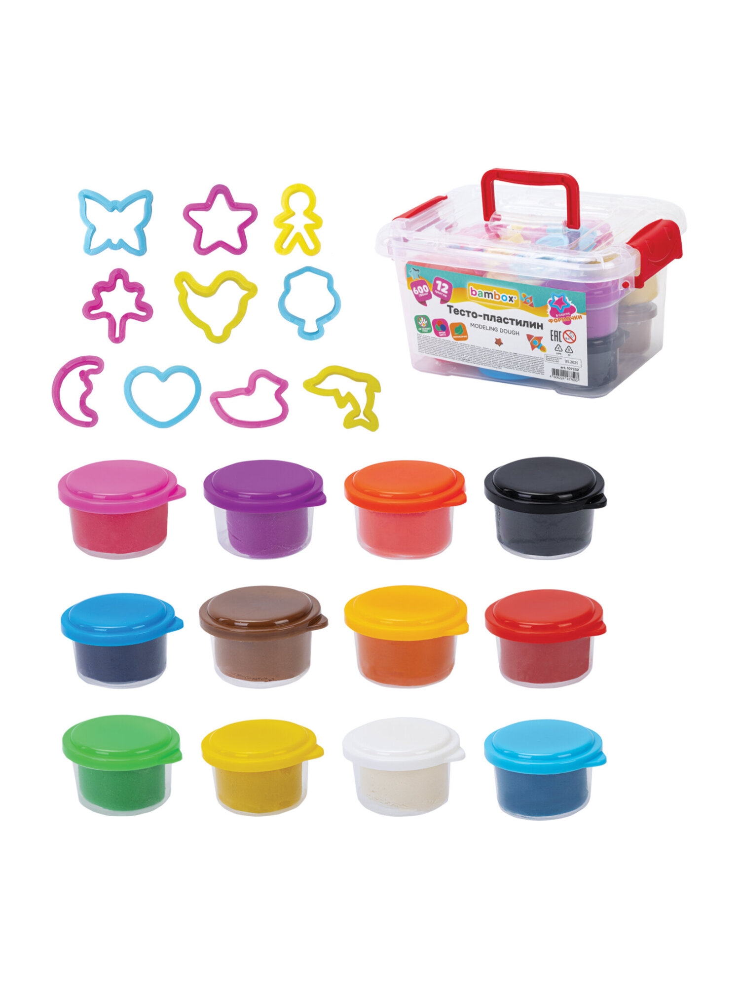 Тесто для лепки BAMBOX с формочками 12 цв. - фото 3