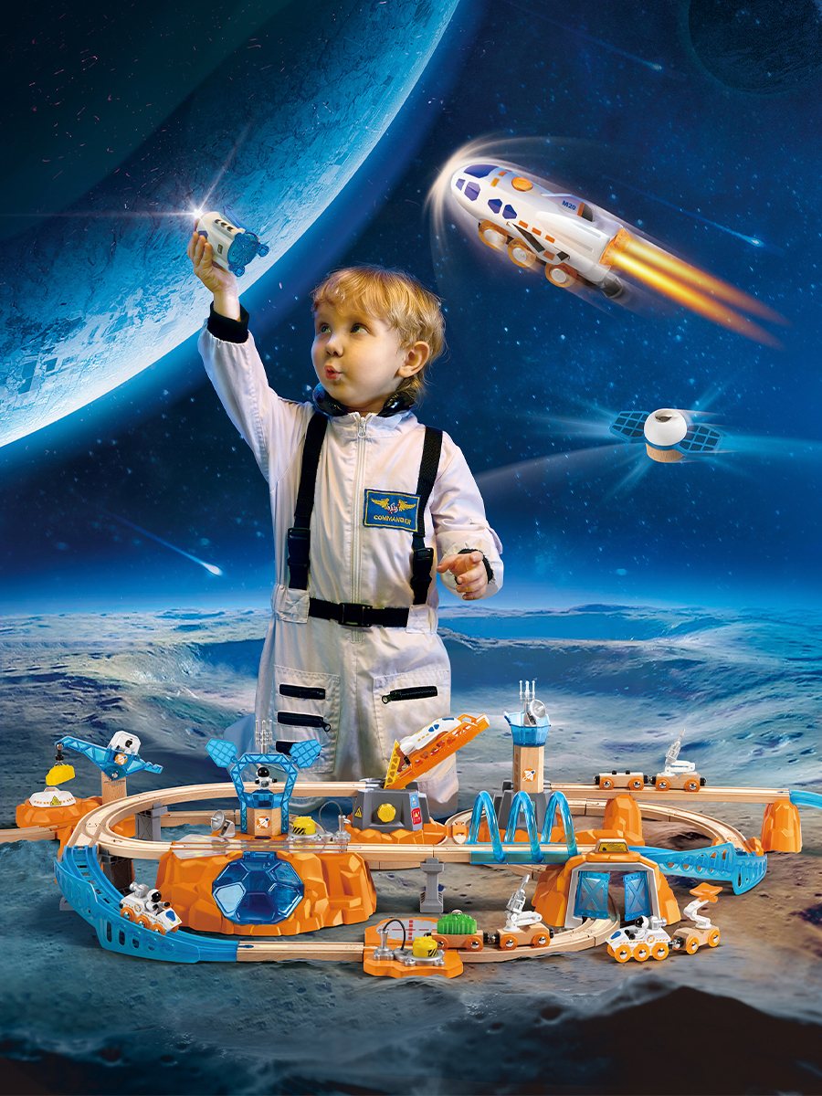 Набор железнодорожный Hape 93.9 см E3799_HP - фото 4