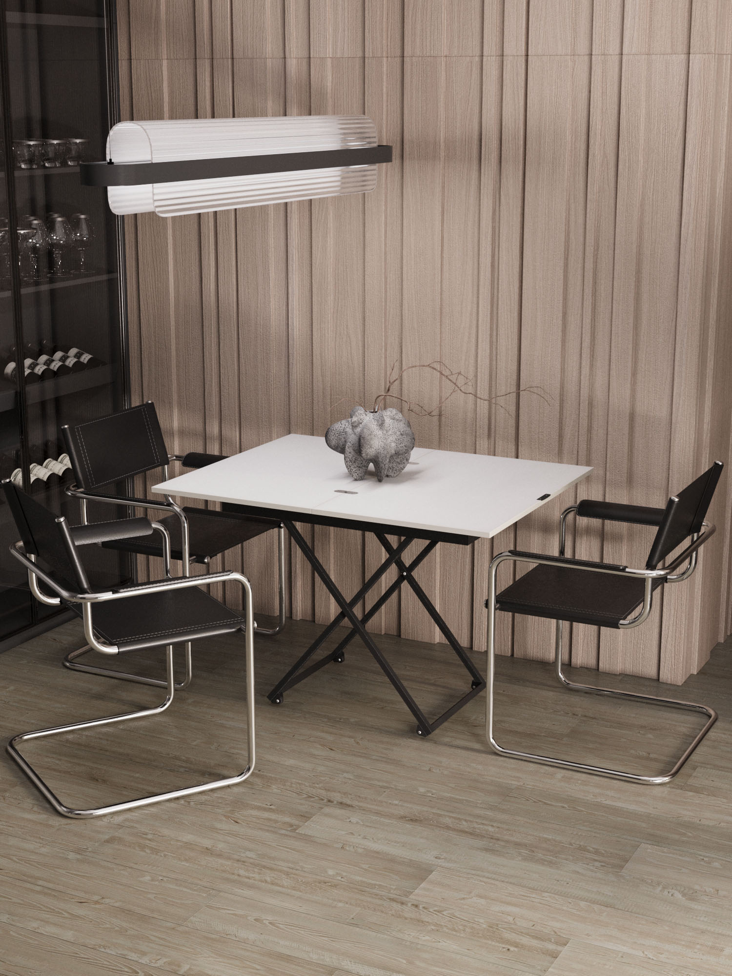 Стол-трансформер КАЛИФОРНИЯ МЕБЕЛЬ Андрэ Loft ЛДСП Белый Черный - фото 23