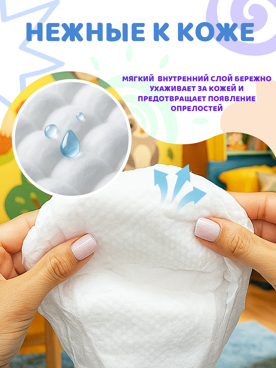 Подгузники Mikko Bear Premium XL (12-20 кг) 50 шт. - фото 5
