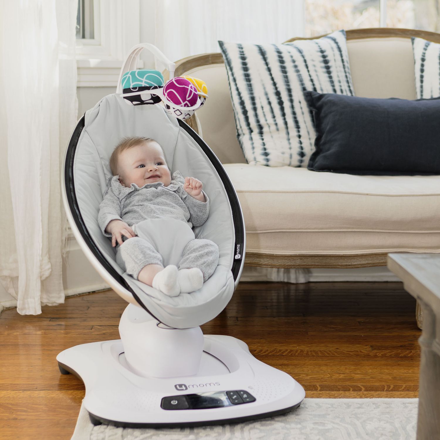 Кресло-качалка 4Moms MamaRoo 4.0 Серебристая - фото 19