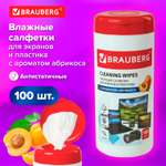 Влажные салфетки Brauberg 100 шт.