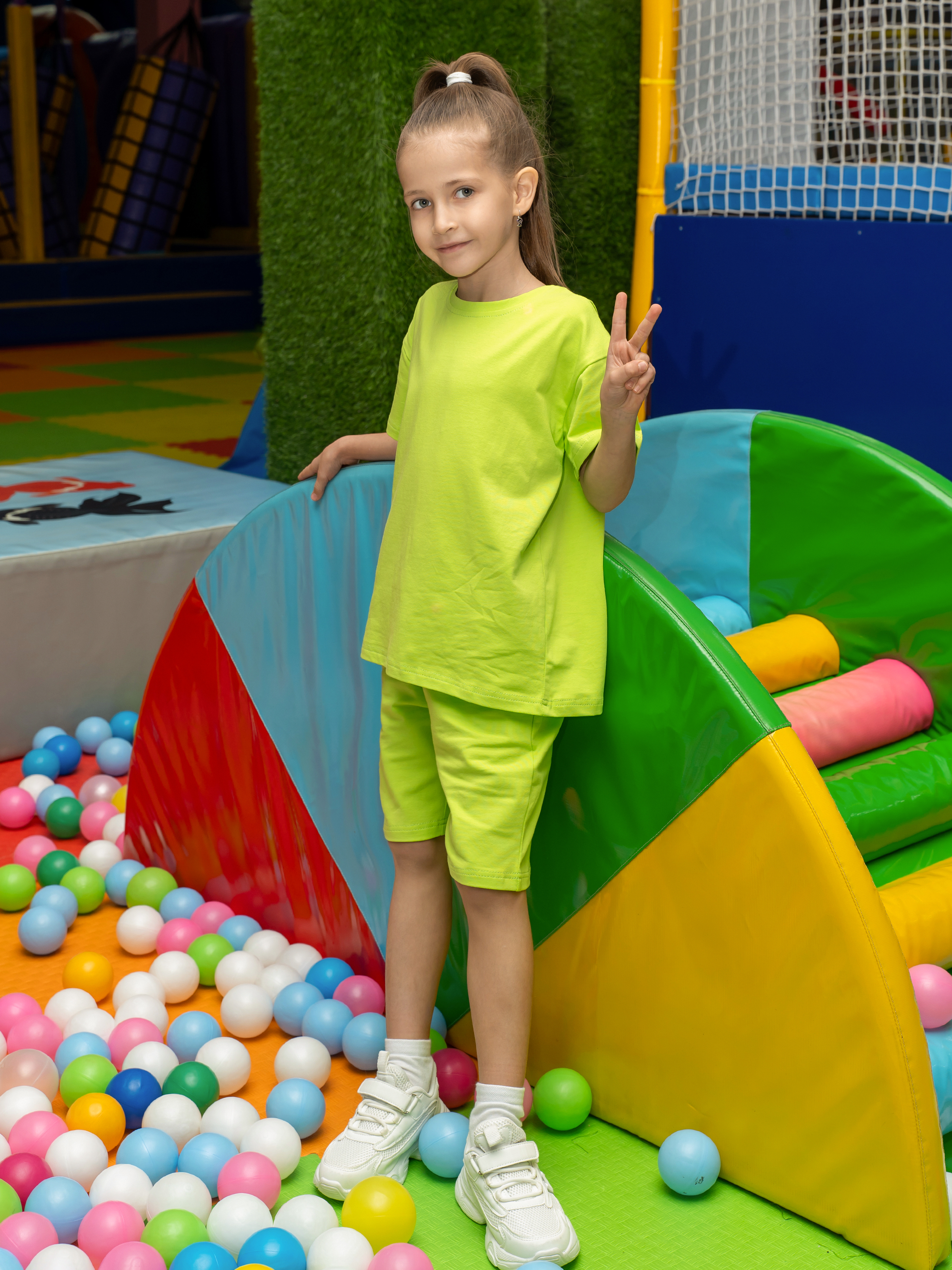 Футболка и шорты Утенок 7067 салат - фото 6