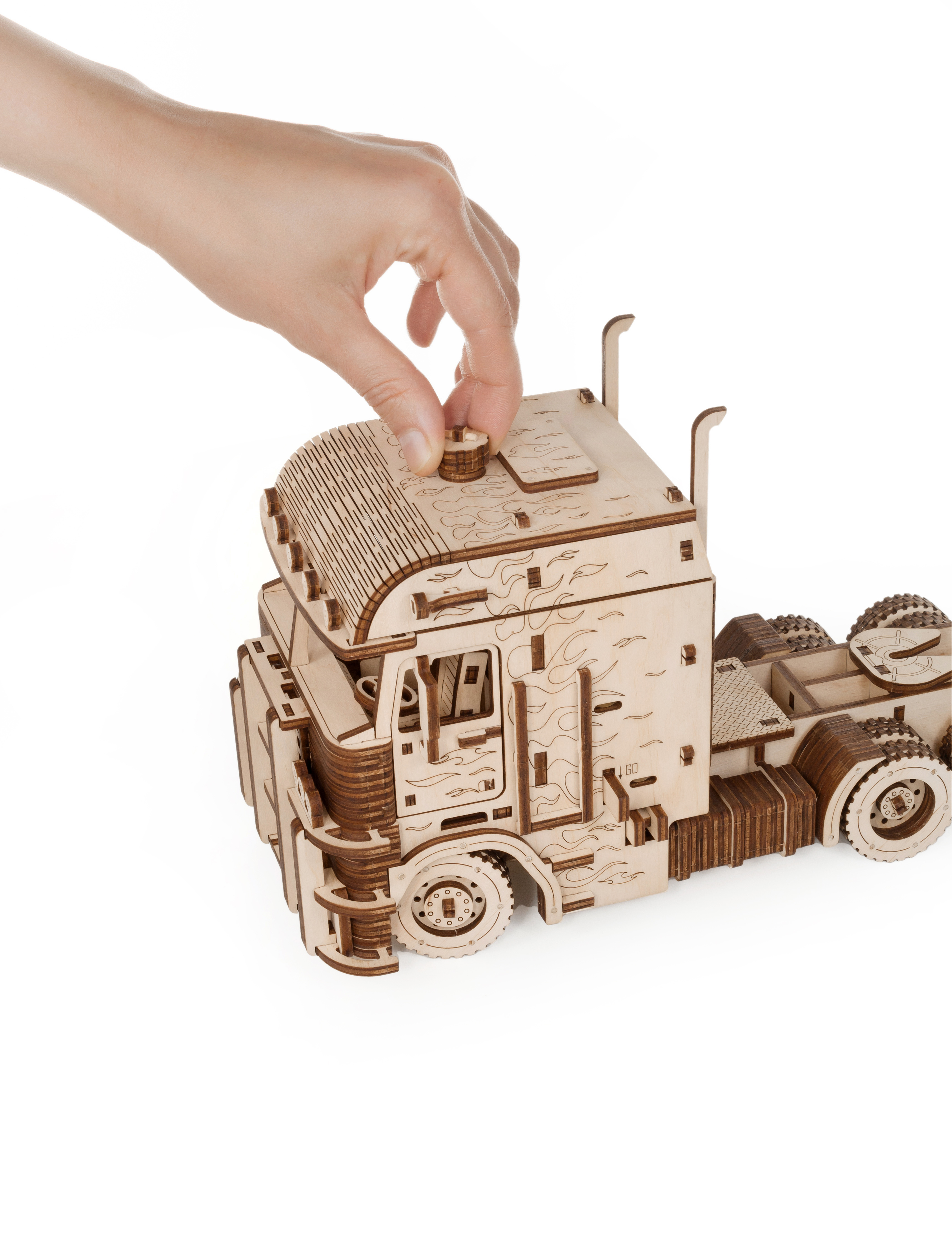 Конструктор Eco Wood Art Грузовой тягач деревянный - фото 11