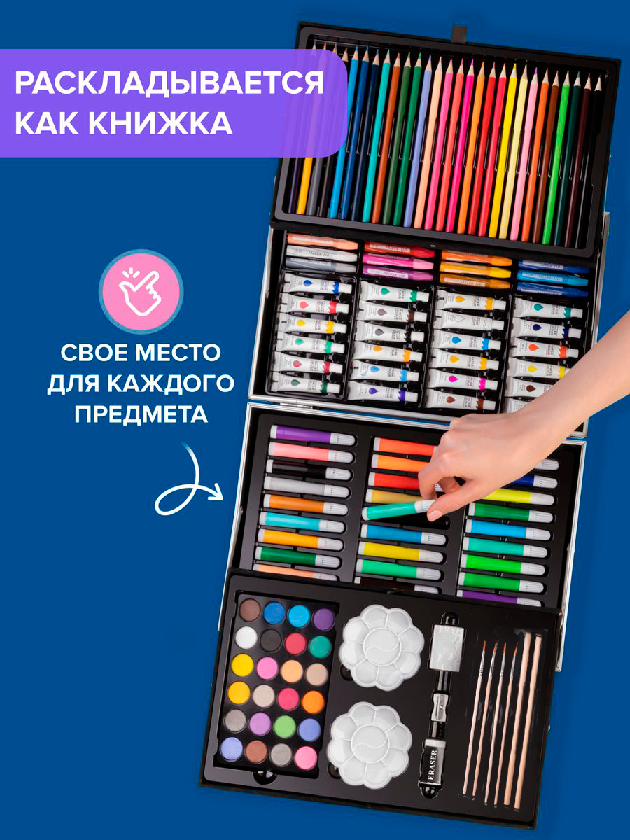 Набор для рисования Bluepink Hearts Двухэтажный чемодан - фото 2