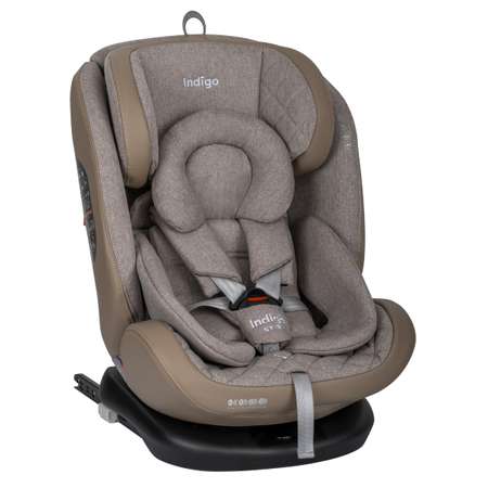 Автокресло Indigo Aero, бежевый лен Isofix 0+/1/2/3 (0-36 кг)