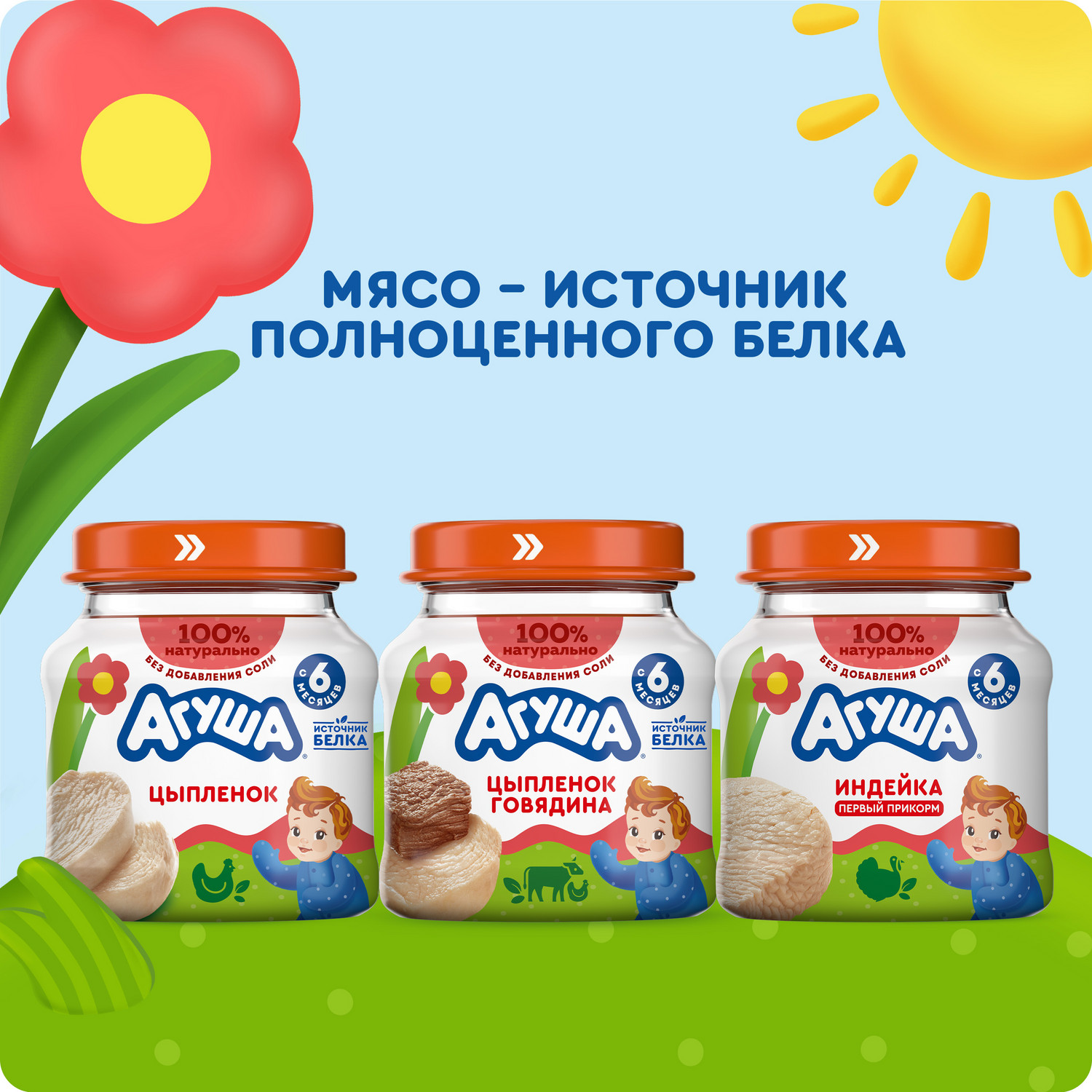 Пюре Агуша Индейка с 6 мес 80 г - фото 5