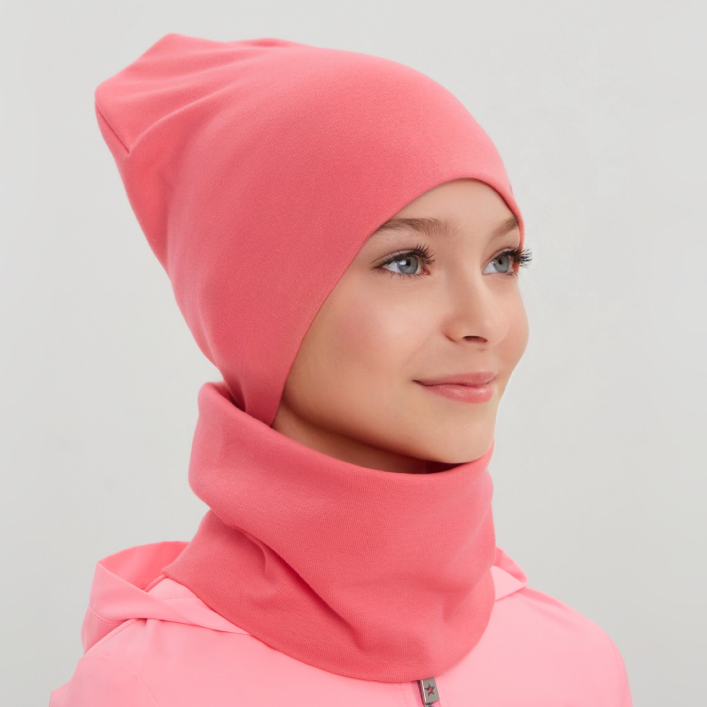 Шапка и снуд KUBRIO KU-H-67-plainG-pink - фото 8