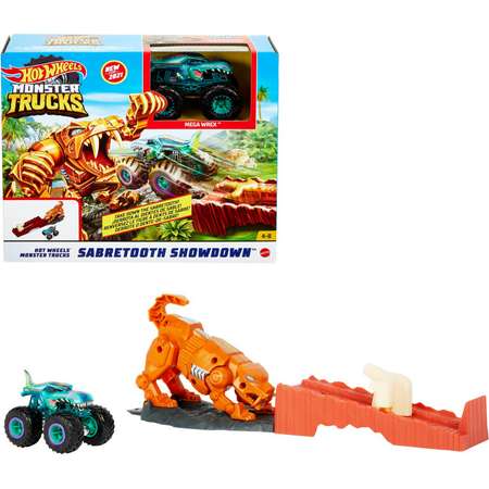 Трек Hot Wheels Поединок с Саблезубым тигром с пусковой установкой