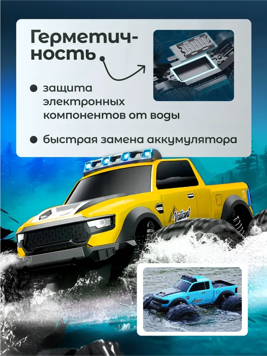 Монстр-трак РУ MihokiToys амфибия 1:12 - фото 4