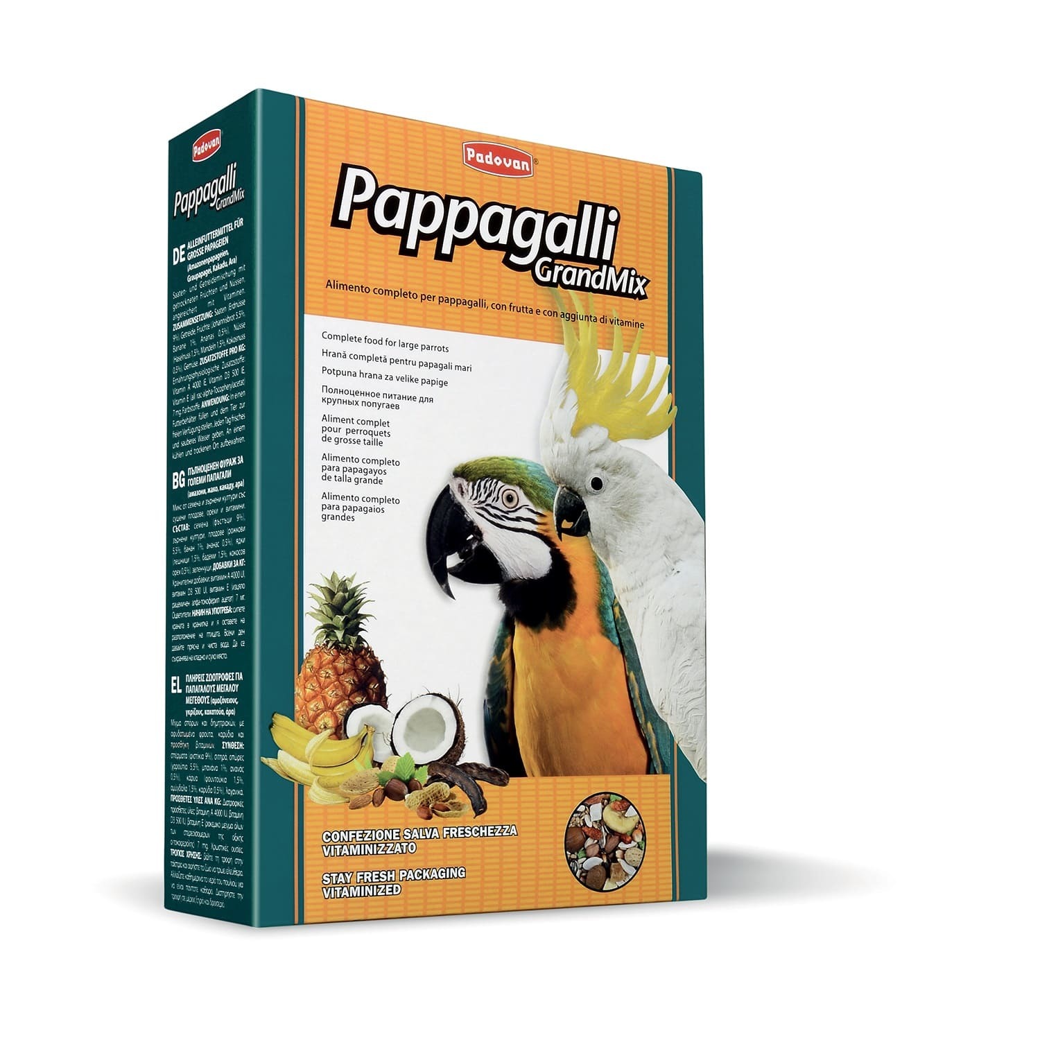 Корм для попугаев PADOVAN Grandmix комплексный основной 0.6кг - фото 1