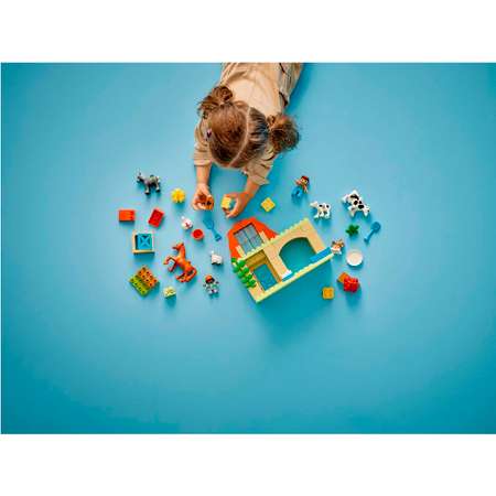 Конструктор LEGO DUPLO Уход за животными на ферме блочный