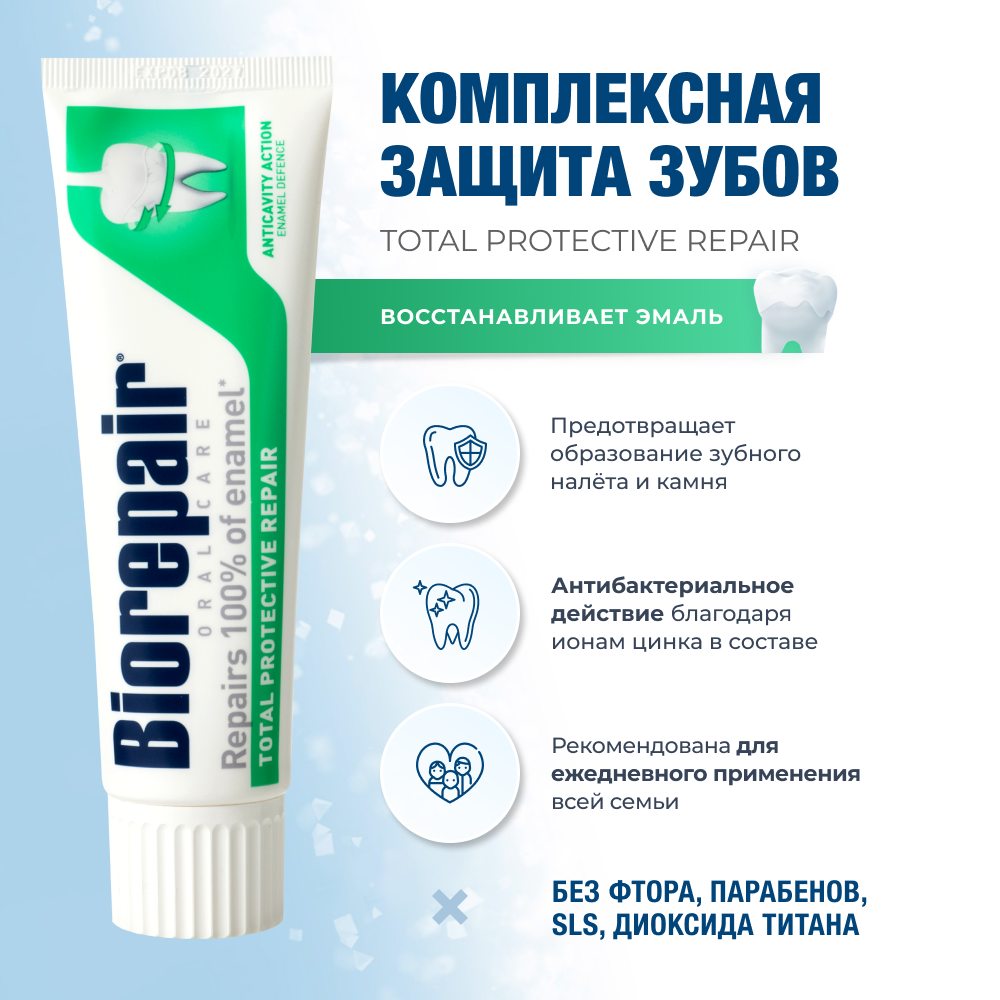 Зубная паста Biorepair без фтора мята - фото 2