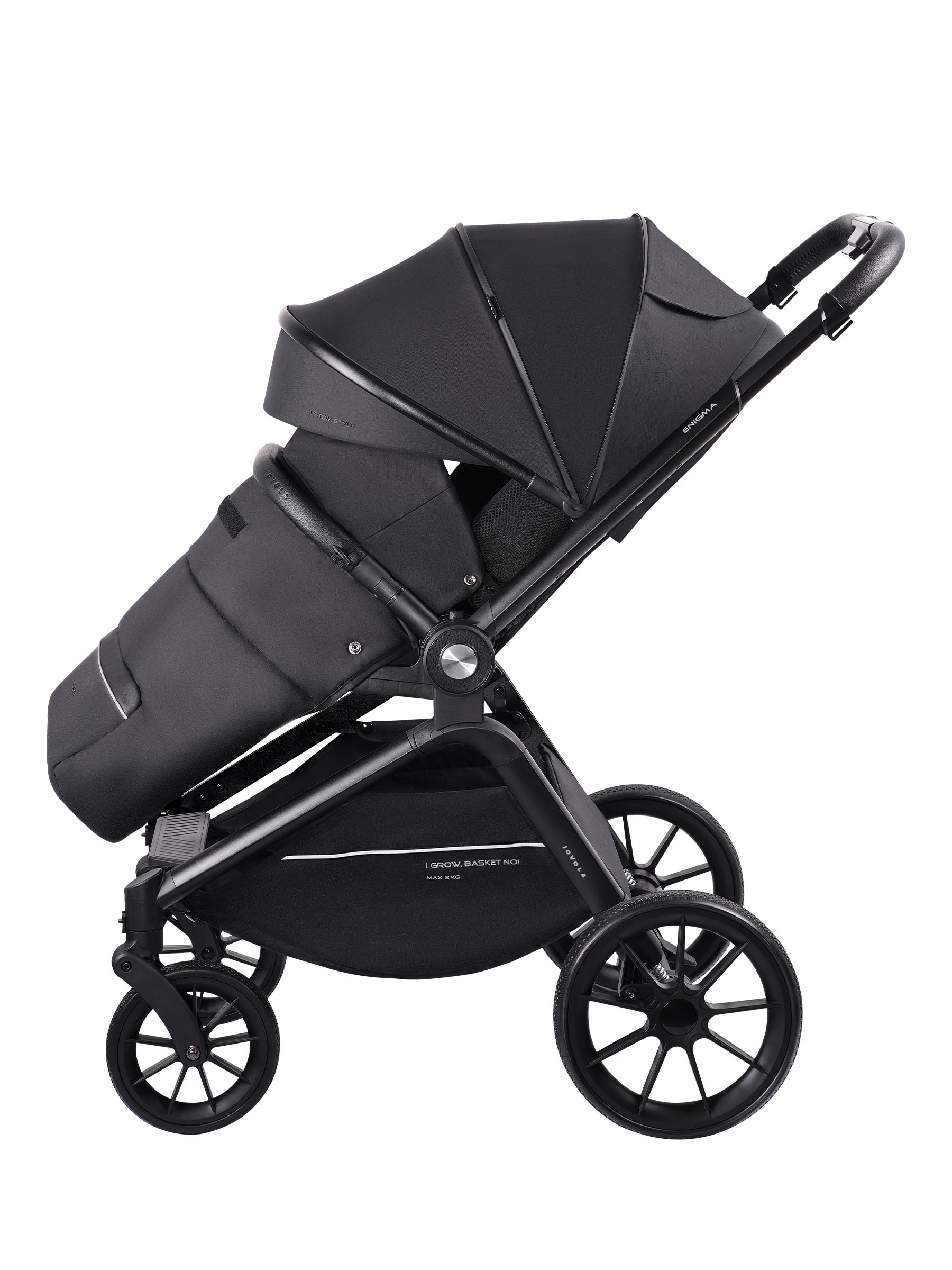 Коляска прогулочная JOVOLA Enigma всесезонная черный - фото 15